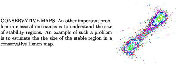 $\textstyle \parbox{16cm}{
\parbox{16.0cm}{
\parbox{8.cm}{
CONSERVATIVE MAPS. An...
...
map.
}
\parbox{7.9cm}{\scalebox{0.45}{\includegraphics{henon/henon1.ps}}}
}
}$