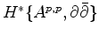 $ H^*\{ A^{p,p},
\partial \bar{\partial} \}$